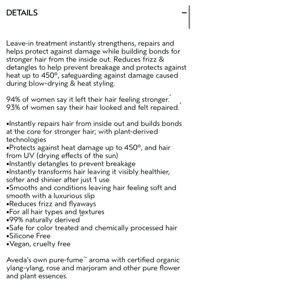 Aveda Botanical Repair™ Strengthening Leave-In Treatment 3.4 fl oz. / 100ml - Picture 5 of 13